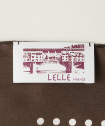 LaTotalite LELLEレレ シルクドットスカーフ ブラウン イタリア製 LaTotalite LELLEレレ シルクドットスカーフ ブラウン
