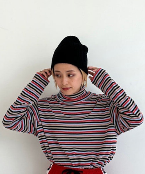 B:MING by BEAMS（ビーミングバイビームス）の「リブ ニット キャップ（ニットキャップ/ビーニー・レディース・ブラック/チャコールグレー/アイボリー・FREE）」の8枚目の写真