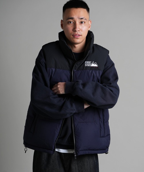 FIRST DOWN（ファーストダウン）の「FDU-BUBBLE DOWN VEST MICROFT（ダウンベスト・メンズ・ブラック/ネイビー・XL/M/L）」の16枚目の写真