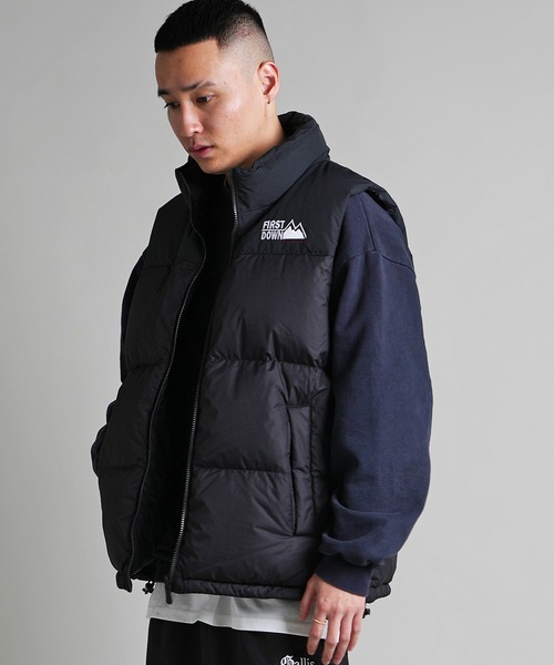 FIRST DOWN（ファーストダウン）の「FDU-BUBBLE DOWN VEST MICROFT（ダウンベスト・メンズ・ブラック/ネイビー・XL/M/L）」の13枚目の写真