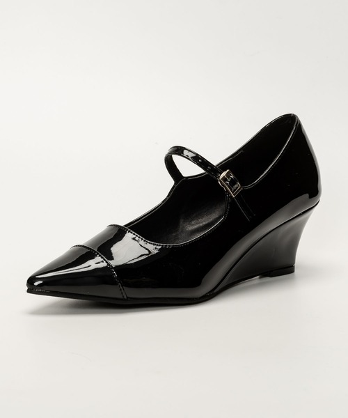 SVEC（シュベック）の「ウェッジソール ポインテッドトゥ ストラップパンプス（パンプス・レディース・ブラック/ホワイト/シルバー・35/36/38/40/37/39）」の9枚目の写真