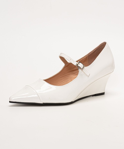 SVEC（シュベック）の「ウェッジソール ポインテッドトゥ ストラップパンプス（パンプス・レディース・ブラック/ホワイト/シルバー・35/36/38/40/37/39）」の19枚目の写真