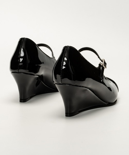 SVEC（シュベック）の「ウェッジソール ポインテッドトゥ ストラップパンプス（パンプス・レディース・ブラック/ホワイト/シルバー・35/36/38/40/37/39）」の6枚目の写真