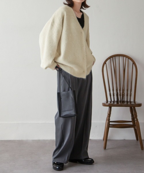 Chillfar（チルファー）の「ウールメランジニットボリュームカーディガン（カーディガン/ボレロ・レディース・アイボリー/ブルー/ピンク/オレンジ/ライトグリーン/グレー・FREE）」の17枚目の写真