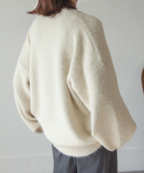 Chillfar（チルファー）の「ウールメランジニットボリュームカーディガン（カーディガン/ボレロ・レディース・アイボリー/ブルー/ピンク/オレンジ/ライトグリーン/グレー・FREE）」の14枚目の写真