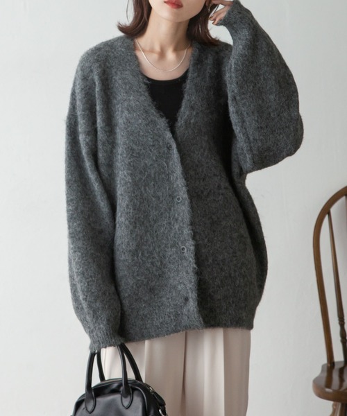 Chillfar（チルファー）の「ウールメランジニットボリュームカーディガン（カーディガン/ボレロ・レディース・アイボリー/ブルー/ピンク/オレンジ/ライトグリーン/グレー・FREE）」の19枚目の写真