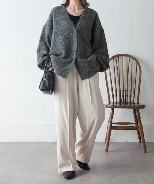 Chillfar（チルファー）の「ウールメランジニットボリュームカーディガン（カーディガン/ボレロ・レディース・アイボリー/ブルー/ピンク/オレンジ/ライトグリーン/グレー・FREE）」の21枚目の写真