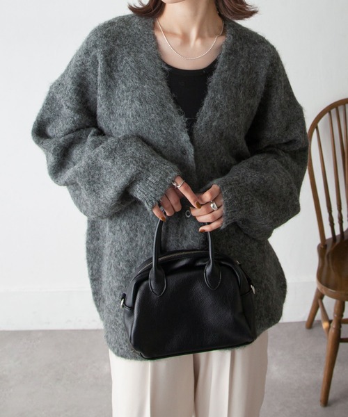 Chillfar（チルファー）の「ウールメランジニットボリュームカーディガン（カーディガン/ボレロ・レディース・アイボリー/ブルー/ピンク/オレンジ/ライトグリーン/グレー・FREE）」の18枚目の写真