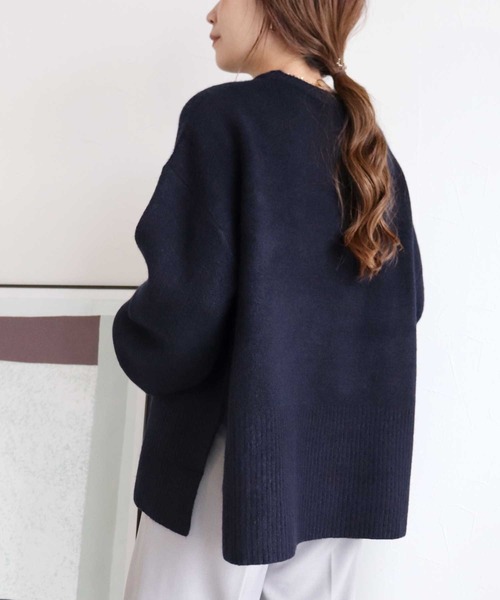 reca（レカ）の「【ZOZOTOWN限定】ボリューム袖ニットプルオーバー（ニット/セーター・レディース・ネイビー/イエロー/オートミール/ブルーグリーン/チャコールグレー/ライトブルー/グレイッシュベージュ/オレンジ・FREE）」の10枚目の写真