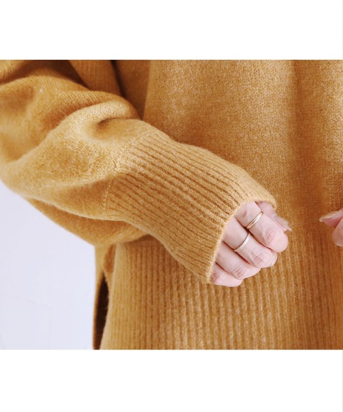 reca（レカ）の「【ZOZOTOWN限定】ボリューム袖ニットプルオーバー（ニット/セーター・レディース・ネイビー/イエロー/オートミール/ブルーグリーン/チャコールグレー/ライトブルー/グレイッシュベージュ/オレンジ・FREE）」の21枚目の写真