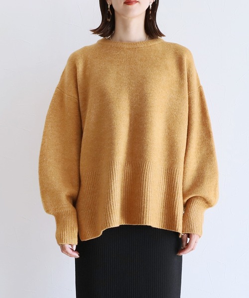 reca（レカ）の「【ZOZOTOWN限定】ボリューム袖ニットプルオーバー（ニット/セーター・レディース・ネイビー/イエロー/オートミール/ブルーグリーン/チャコールグレー/ライトブルー/グレイッシュベージュ/オレンジ・FREE）」の14枚目の写真