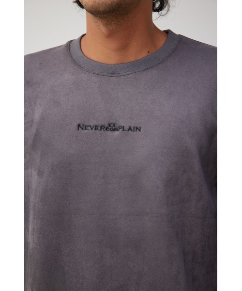 AZUL by moussy（アズールバイマウジー）の「フェイクスウェード刺繍ロゴトップス（Tシャツ/カットソー・メンズ・ブラック/ホワイト/グレー・MEDIUM/LARGE）」の11枚目の写真