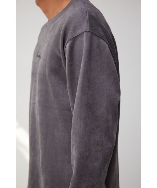 AZUL by moussy（アズールバイマウジー）の「フェイクスウェード刺繍ロゴトップス（Tシャツ/カットソー・メンズ・ブラック/ホワイト/グレー・MEDIUM/LARGE）」の12枚目の写真