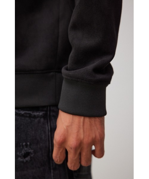 AZUL by moussy（アズールバイマウジー）の「フェイクスウェード刺繍ロゴトップス（Tシャツ/カットソー・メンズ・ブラック/ホワイト/グレー・MEDIUM/LARGE）」の4枚目の写真