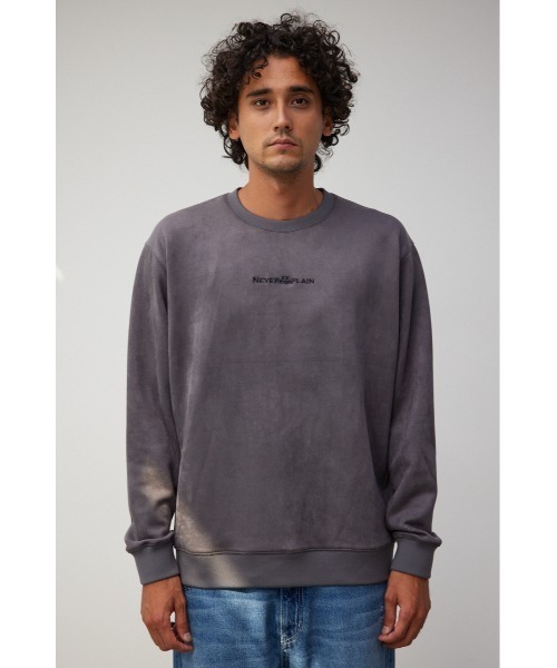 AZUL by moussy（アズールバイマウジー）の「フェイクスウェード刺繍ロゴトップス（Tシャツ/カットソー・メンズ・ブラック/ホワイト/グレー・MEDIUM/LARGE）」の8枚目の写真