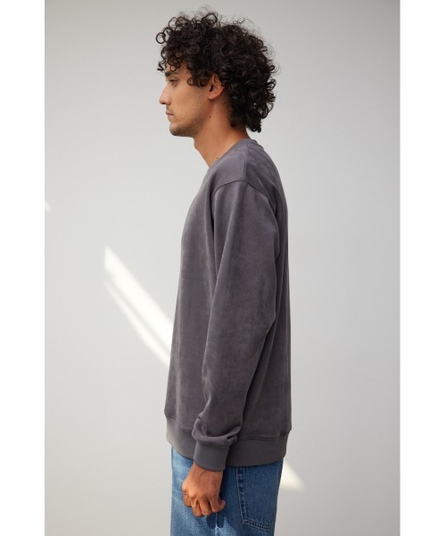 AZUL by moussy（アズールバイマウジー）の「フェイクスウェード刺繍ロゴトップス（Tシャツ/カットソー・メンズ・ブラック/ホワイト/グレー・MEDIUM/LARGE）」の9枚目の写真