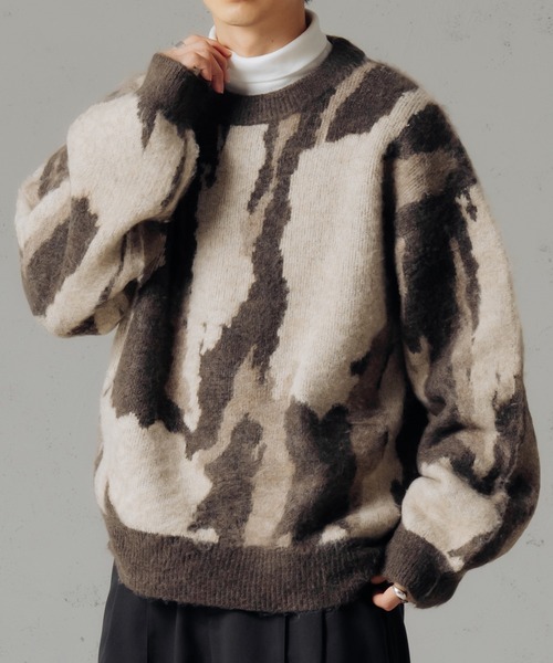 シャギーカモフラージュニット（ニット/セーター）｜epnok（エプノック