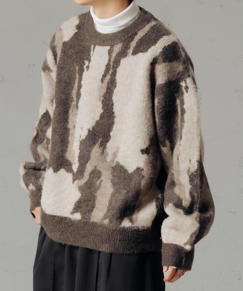 シャギーカモフラージュニット（ニット/セーター）｜epnok（エプノック