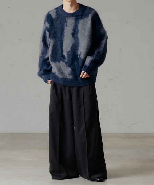 FUTURE ARCHIVE 迷彩　ジャギーニット セール】【FVLMEN】gradation shaggy knit pullover