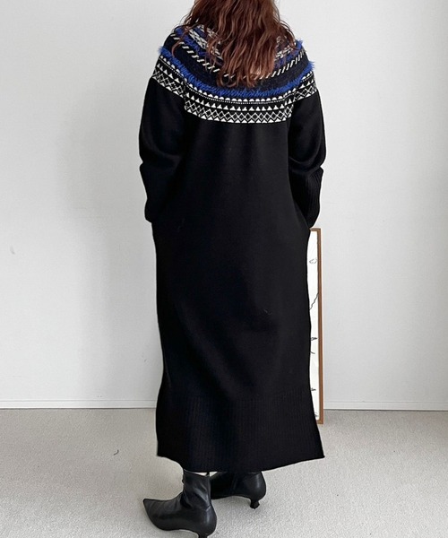 LOWRYS FARM(ローリーズファーム)の「ZIPエリツキニットワンピース 968624(ワンピース・レディース・ブラック/グレー/ホワイト/ネイビー/アイボリー・FREE)」の10枚目の写真