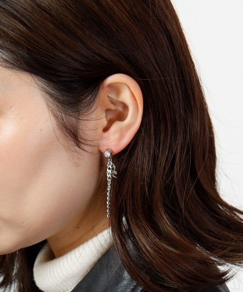 FUNALIVE(ファンアライブ)の「JON フェザー、スカルステンレスピアス ステンレス(ピアス(両耳用)・メンズ・シルバー/ブラック系その他/ブラック/シルバー系その他/ブルー/ブルー系その他・FREE)」の12枚目の写真