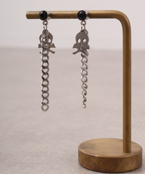 FUNALIVE(ファンアライブ)の「JON フェザー、スカルステンレスピアス ステンレス(ピアス(両耳用)・メンズ・シルバー/ブラック系その他/ブラック/シルバー系その他/ブルー/ブルー系その他・FREE)」の17枚目の写真