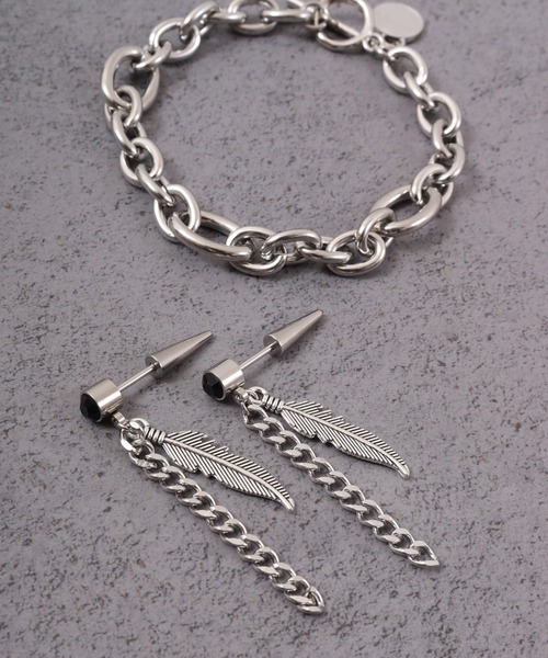 FUNALIVE(ファンアライブ)の「JON フェザー、スカルステンレスピアス ステンレス(ピアス(両耳用)・メンズ・シルバー/ブラック系その他/ブラック/シルバー系その他/ブルー/ブルー系その他・FREE)」の13枚目の写真