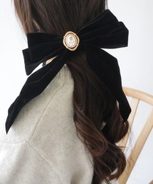 Port（ポート）の「クラシカル ベロア リボン バレッタ_（バレッタ/ヘアクリップ）」