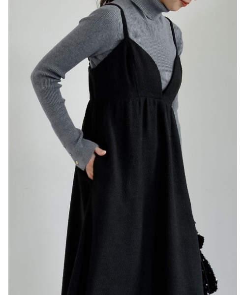 低身長サイズ有]ツイードライクキャミワンピース（ワンピース）｜Re