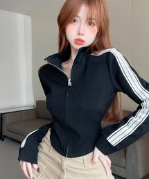 A'GEM/9 × .kom『.kom/ドットケーオーエム』クロップド丈 ラインジャージ