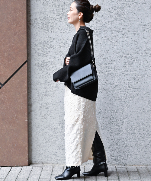 B.C STOCK（ベーセーストック）の「襟付きスキッパーニット（ニット/セーター・レディース・ベージュ/ブラック/レッド/ホワイト・FREE）」の6枚目の写真