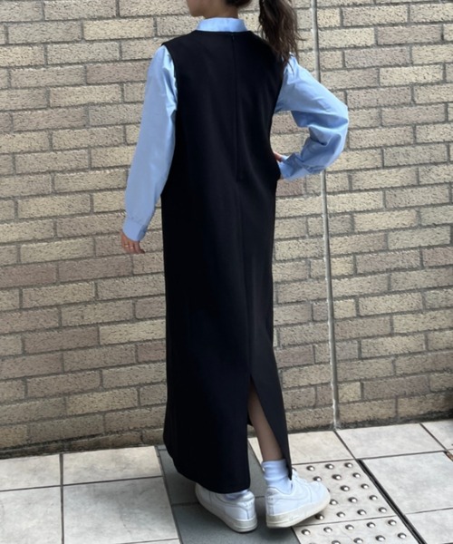 SallyLunn(サリーラン)の「Vネックジャンスカ(スカート・レディース・チャコールグレー/ブラック・FREE)」の9枚目の写真
