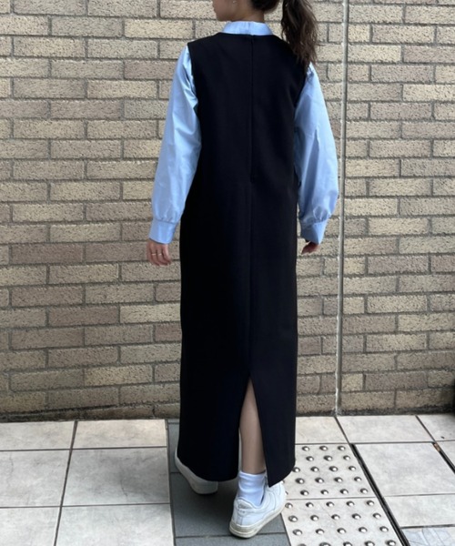 SallyLunn(サリーラン)の「Vネックジャンスカ(スカート・レディース・チャコールグレー/ブラック・FREE)」の10枚目の写真