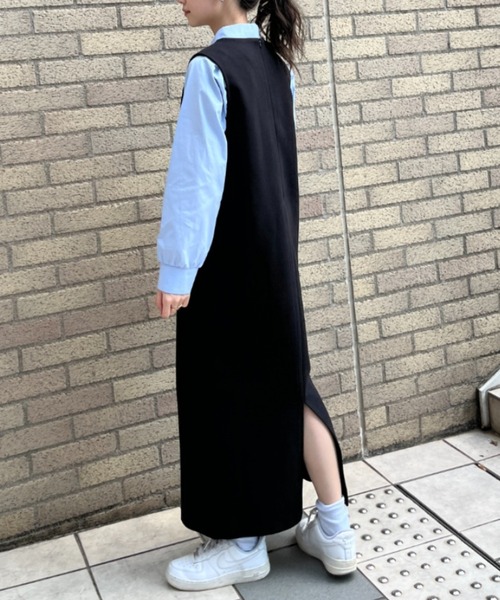 SallyLunn(サリーラン)の「Vネックジャンスカ(スカート・レディース・チャコールグレー/ブラック・FREE)」の13枚目の写真