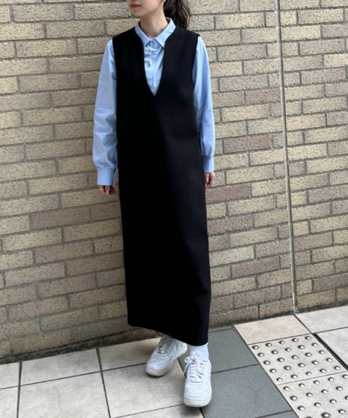 SallyLunn(サリーラン)の「Vネックジャンスカ(スカート・レディース・チャコールグレー/ブラック・FREE)」の14枚目の写真