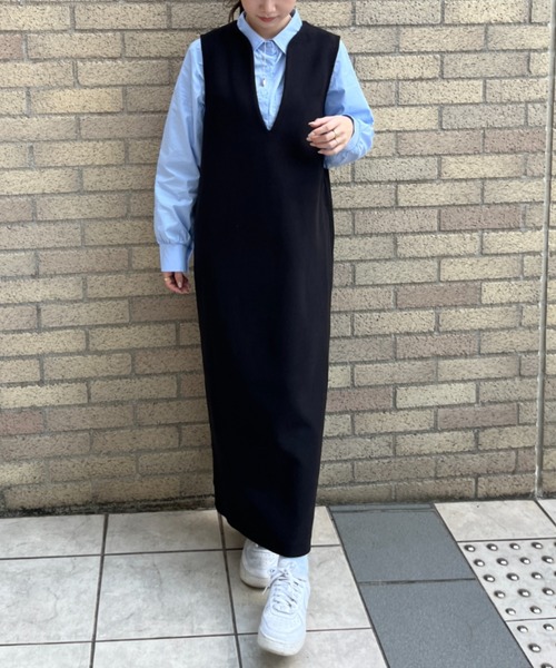 SallyLunn(サリーラン)の「Vネックジャンスカ(スカート・レディース・チャコールグレー/ブラック・FREE)」の19枚目の写真