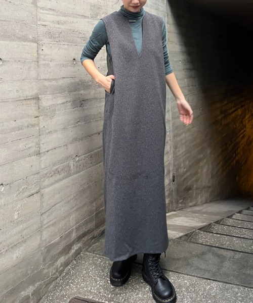 SallyLunn(サリーラン)の「Vネックジャンスカ(スカート・レディース・チャコールグレー/ブラック・FREE)」の21枚目の写真
