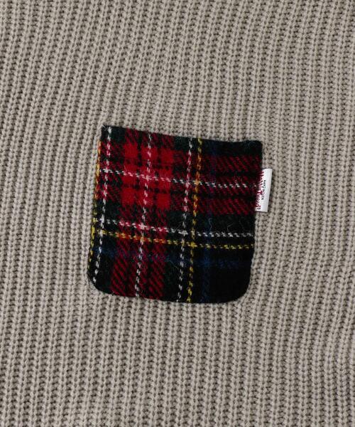 HARRIS TWEED（ハリスツイード）の「ハリスツイードポケット付ニットプルオーバー（ニット/セーター・メンズ・ネイビー/カーキ/オフホワイト/グレー・MEDIUM/LARGE）」の14枚目の写真