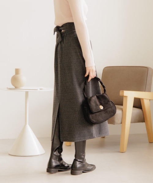 flower（フラワー）の「バックリボンスカート2（スカート・レディース・アイボリー/グレー・FREE）」の16枚目の写真