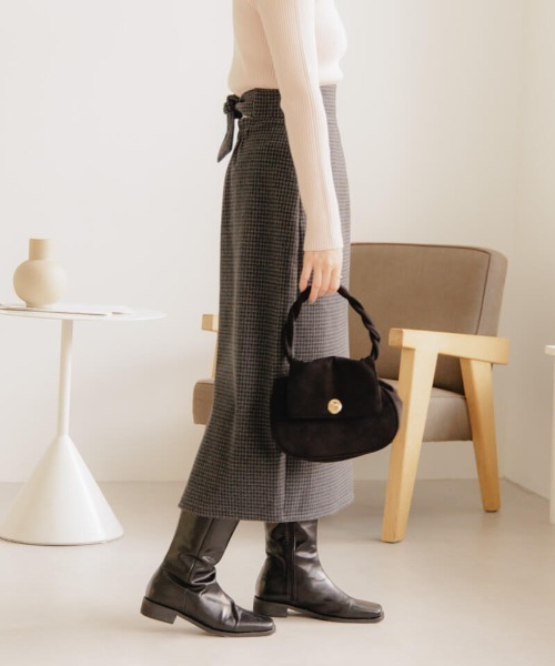 flower（フラワー）の「バックリボンスカート2（スカート・レディース・アイボリー/グレー・FREE）」の17枚目の写真