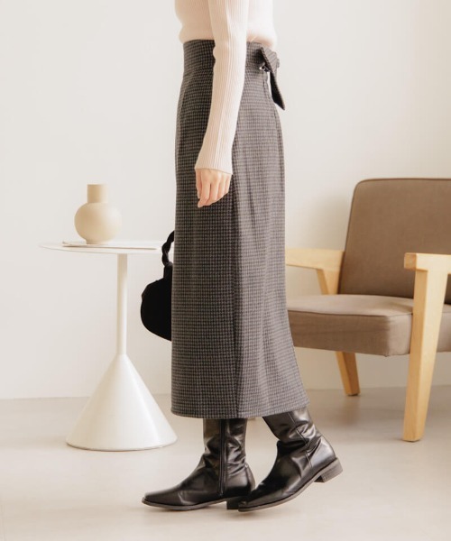 flower（フラワー）の「バックリボンスカート2（スカート・レディース・アイボリー/グレー・FREE）」の19枚目の写真