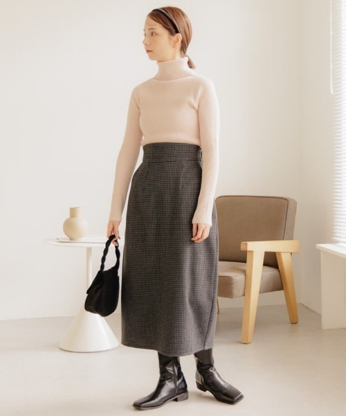 flower（フラワー）の「バックリボンスカート2（スカート・レディース・アイボリー/グレー・FREE）」の20枚目の写真