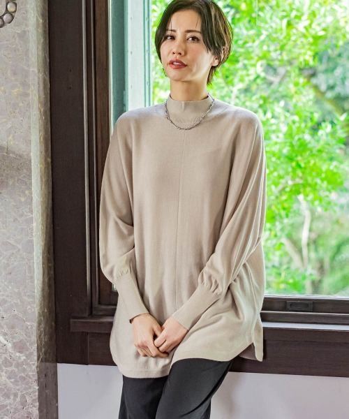 LAUTREAMONT(ロートレアモン)の「【WEB限定】≪洗えるニット/Lサイズあり≫すっきりハイネックニット(ニット/セーター・レディース・ネイビー/チャコールグレー/ベージュ/グリーン/オフホワイト/ブラック・11号/9号)」の4枚目の写真