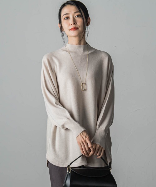 LAUTREAMONT(ロートレアモン)の「【WEB限定】≪洗えるニット/Lサイズあり≫すっきりハイネックニット(ニット/セーター・レディース・ネイビー/チャコールグレー/ベージュ/グリーン/オフホワイト/ブラック・11号/9号)」の2枚目の写真