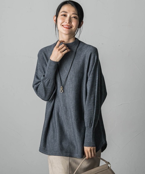 LAUTREAMONT(ロートレアモン)の「【WEB限定】≪洗えるニット/Lサイズあり≫すっきりハイネックニット(ニット/セーター・レディース・ネイビー/チャコールグレー/ベージュ/グリーン/オフホワイト/ブラック・11号/9号)」の1枚目の写真