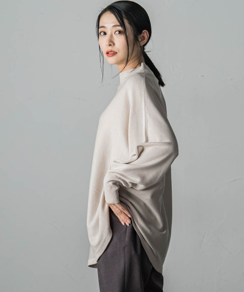 LAUTREAMONT(ロートレアモン)の「【WEB限定】≪洗えるニット/Lサイズあり≫すっきりハイネックニット(ニット/セーター・レディース・ネイビー/チャコールグレー/ベージュ/グリーン/オフホワイト/ブラック・11号/9号)」の7枚目の写真