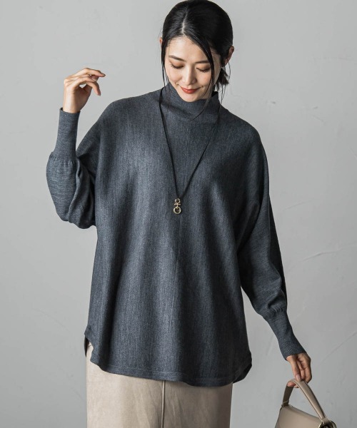 LAUTREAMONT(ロートレアモン)の「【WEB限定】≪洗えるニット/Lサイズあり≫すっきりハイネックニット(ニット/セーター・レディース・ネイビー/チャコールグレー/ベージュ/グリーン/オフホワイト/ブラック・11号/9号)」の16枚目の写真