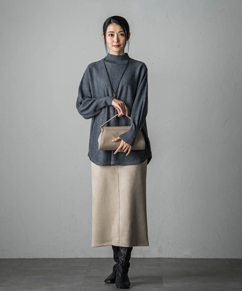 LAUTREAMONT(ロートレアモン)の「【WEB限定】≪洗えるニット/Lサイズあり≫すっきりハイネックニット(ニット/セーター・レディース・ネイビー/チャコールグレー/ベージュ/グリーン/オフホワイト/ブラック・11号/9号)」の17枚目の写真