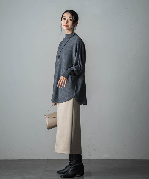 LAUTREAMONT(ロートレアモン)の「【WEB限定】≪洗えるニット/Lサイズあり≫すっきりハイネックニット(ニット/セーター・レディース・ネイビー/チャコールグレー/ベージュ/グリーン/オフホワイト/ブラック・11号/9号)」の18枚目の写真