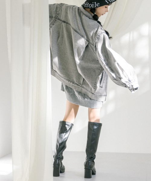 OLIVE des OLIVE(オリーブデオリーブ)の「袖取り外しビッグGジャン 1041070010(デニムジャケット・レディース・サックスブルー/ネイビー/グレー・FREE)」の22枚目の写真